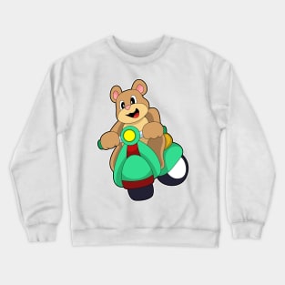 Bear as Biker with Scooter Crewneck Sweatshirt